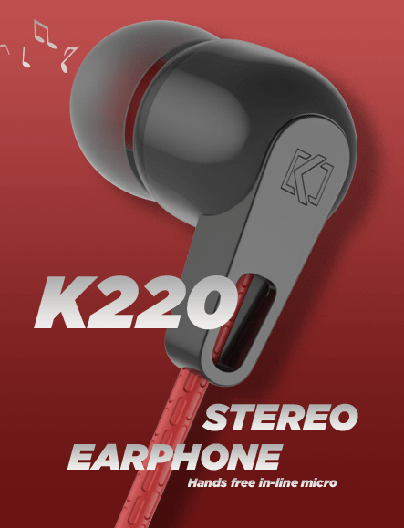 k220 stereo earphone