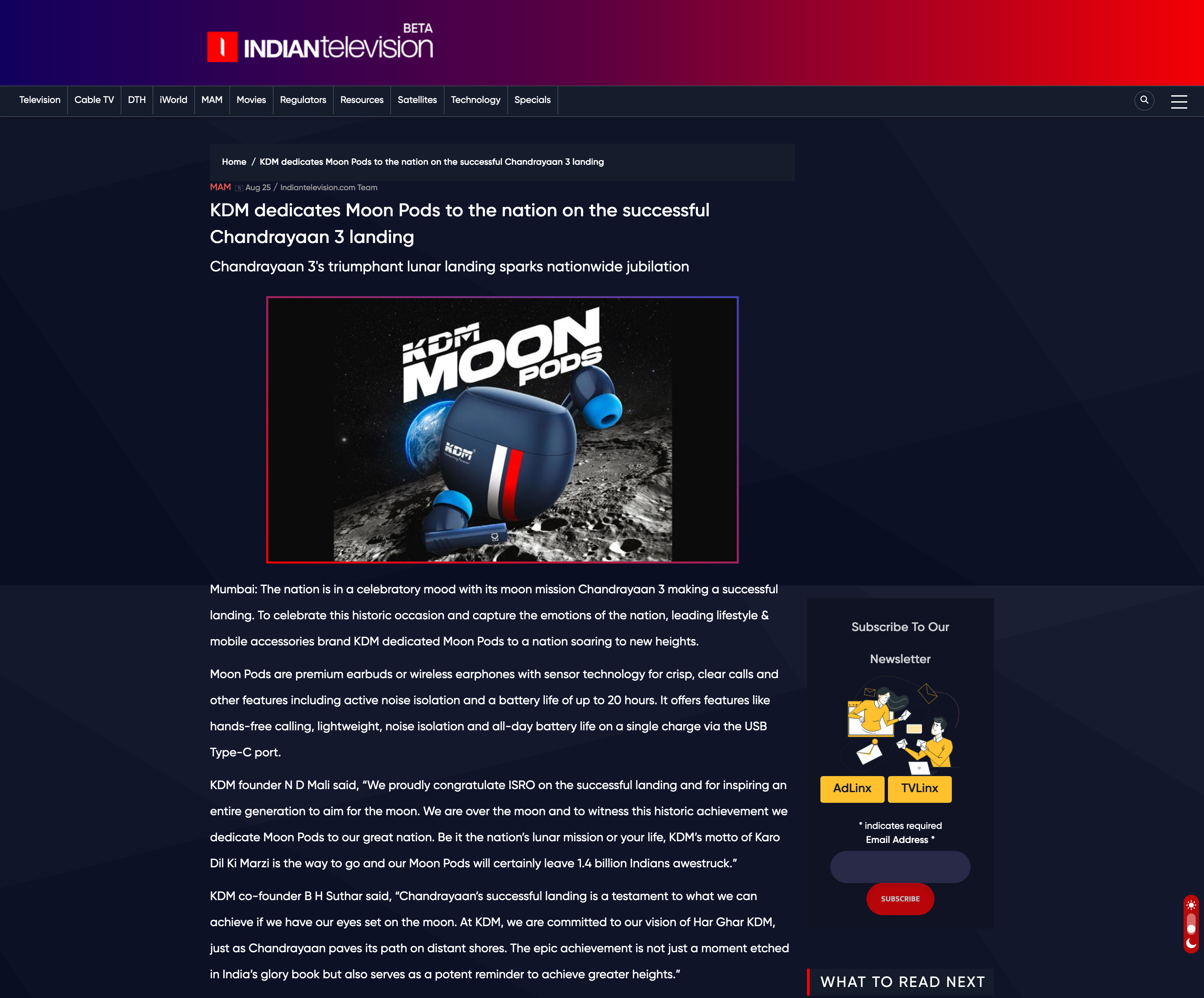 KDM dedicates Moon Pods